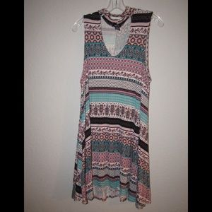 Multi-patterned Flowy Dress